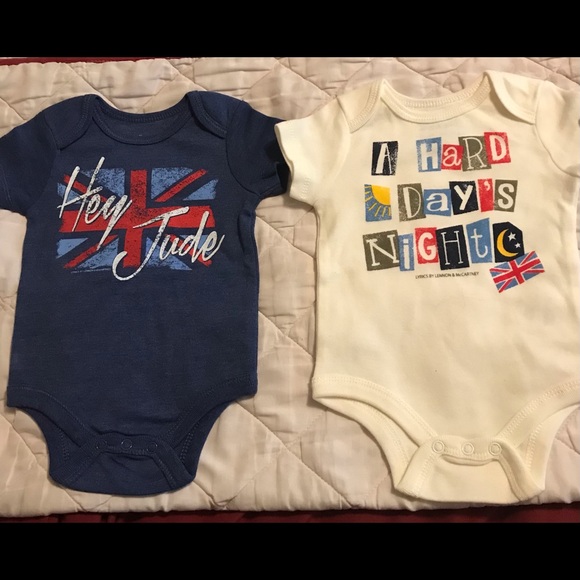 BOGO FREE🌸Beatles themed onesies NWOT - Picture 3 of 4